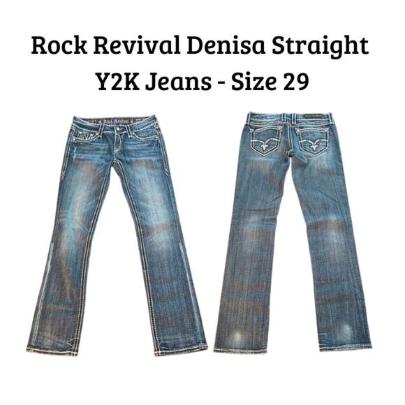 Rock Revival Denim - Rock Revival Denisa Straight Y2K Jeans - Size 29